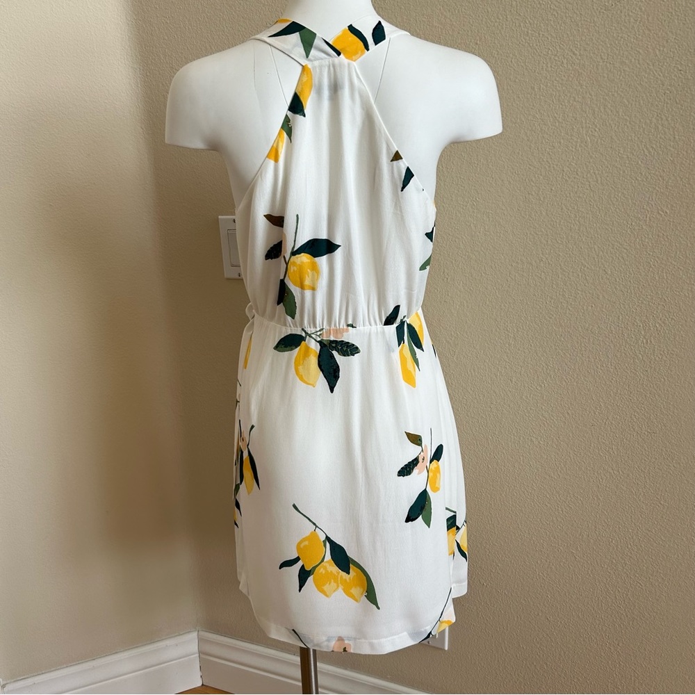 Rails NWT Trista Mini Dress Small NWT Lemon Grove Wrap Mini White Yellow Lemons - Picture 5 of 9